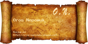 Oros Nepomuk névjegykártya